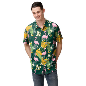 Athletics MLB Mens Floral Button Up Shirt