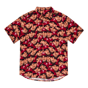 Philadelphia Phillies MLB Bryce Harper Mens Game Face Button Up Shirt