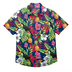 St Louis Cardinals MLB Mens Flamingo Button Up Shirt