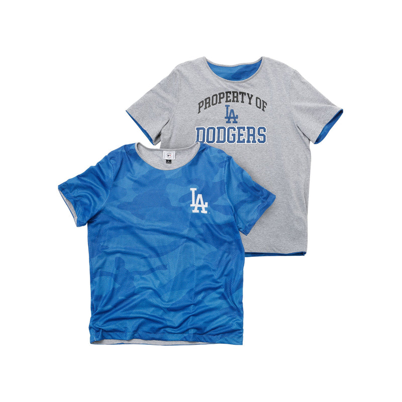 MLB Los Angeles Dodgers Gray Men's Short Sleeve V-Neck Jersey - S