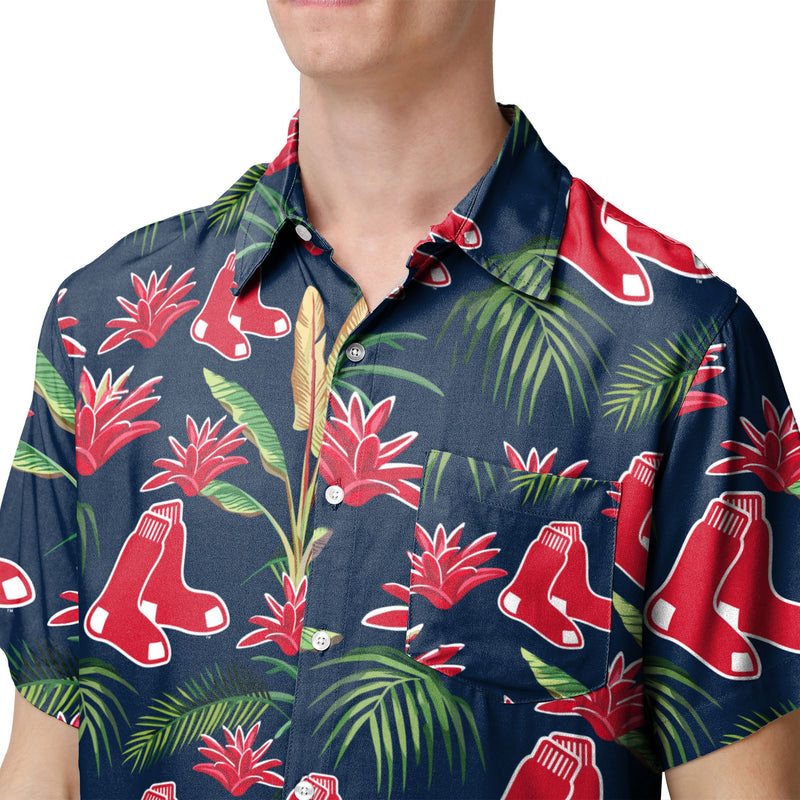 Boston Red Sox MLB Mens Victory Vacay Button Up Shirt Boston Red Sox MLB Mens Victory Vacay Button Up Shirt