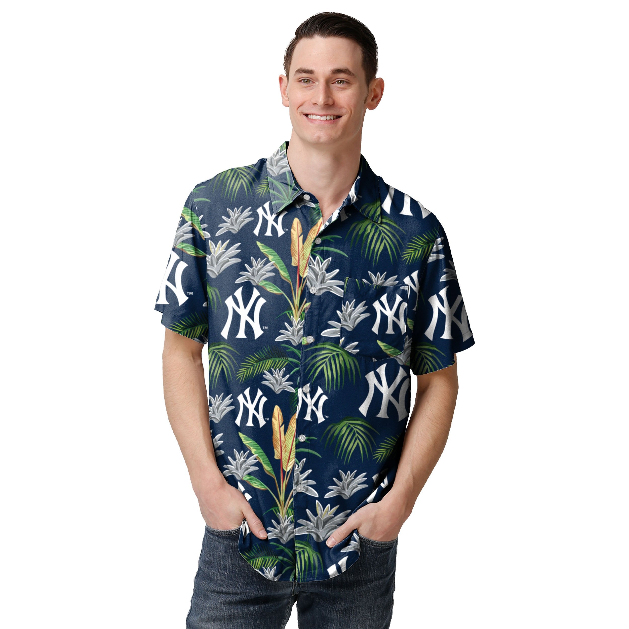 New York Yankees MLB Mens Victory Vacay Hawaiian Shirt - Banantees