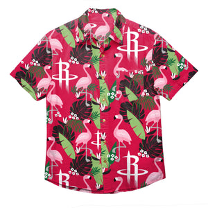 Houston Rockets NBA Mens Floral Button Up Shirt