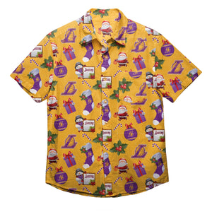 Los Angeles Lakers NBA Mens Christmas Explosion Button Up Shirt