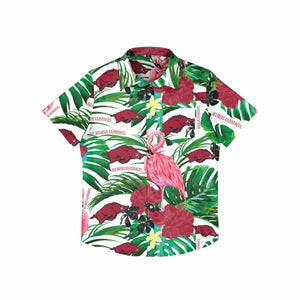 Arkansas Razorbacks NCAA Mens Flamingo Button Up Shirt