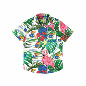 Kansas Jayhawks NCAA Mens Flamingo Button Up Shirt