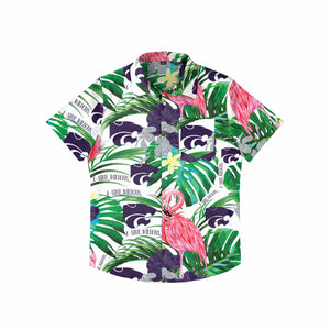 Kansas State Wildcats NCAA Mens Flamingo Button Up Shirt