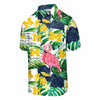 Michigan Wolverines NCAA Mens Flamingo Button Up Shirt