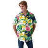 Michigan Wolverines NCAA Mens Flamingo Button Up Shirt