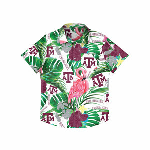 Texas A&M Aggies NCAA Mens Flamingo Button Up Shirt
