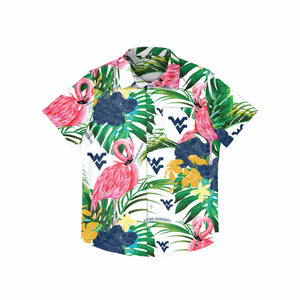 West Virginia Mountaineers NCAA Mens Flamingo Button Up Shirt