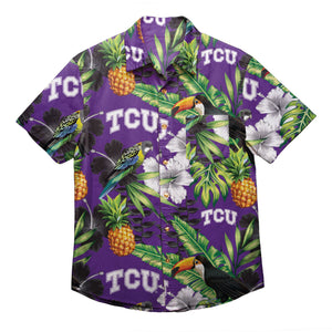 TCU Horned Frogs NCAA Mens Floral Button Up Shirt