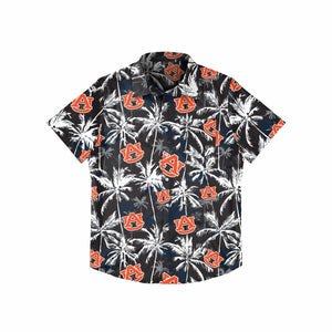 Auburn Tigers NCAA Mens Black Floral Button Up Shirt