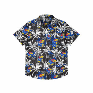 Kansas Jayhawks NCAA Mens Black Floral Button Up Shirt