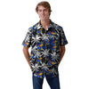 Kansas Jayhawks NCAA Mens Black Floral Button Up Shirt