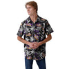 LSU Tigers NCAA Mens Black Floral Button Up Shirt