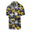 Michigan Wolverines NCAA Mens Black Floral Button Up Shirt