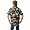 Michigan Wolverines NCAA Mens Black Floral Button Up Shirt