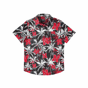 Nebraska Cornhuskers NCAA Mens Black Floral Button Up Shirt