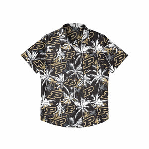 Purdue Boilermakers NCAA Mens Black Floral Button Up Shirt