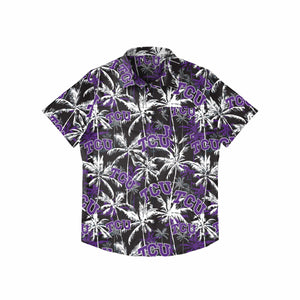 TCU Horned Frogs NCAA Mens Black Floral Button Up Shirt