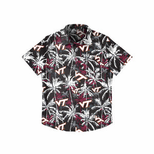 Virginia Tech Hokies NCAA Mens Black Floral Button Up Shirt