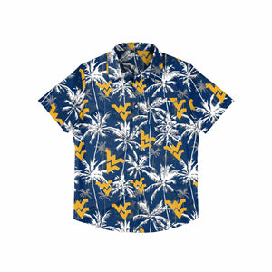 West Virginia Mountaineers NCAA Mens Black Floral Button Up Shirt