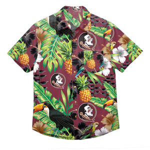 Florida State Seminoles NCAA Mens Floral Button Up Shirt