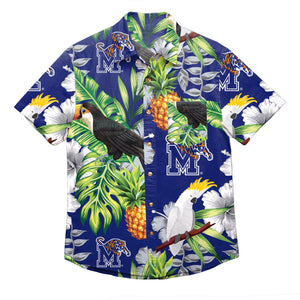 Memphis Tigers NCAA Mens Floral Button Up Shirt