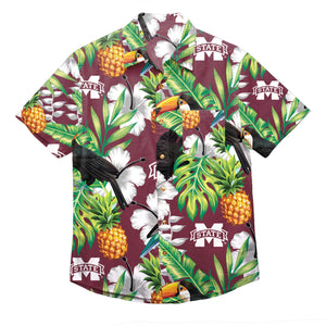Mississippi State Bulldogs NCAA Mens Floral Button Up Shirt