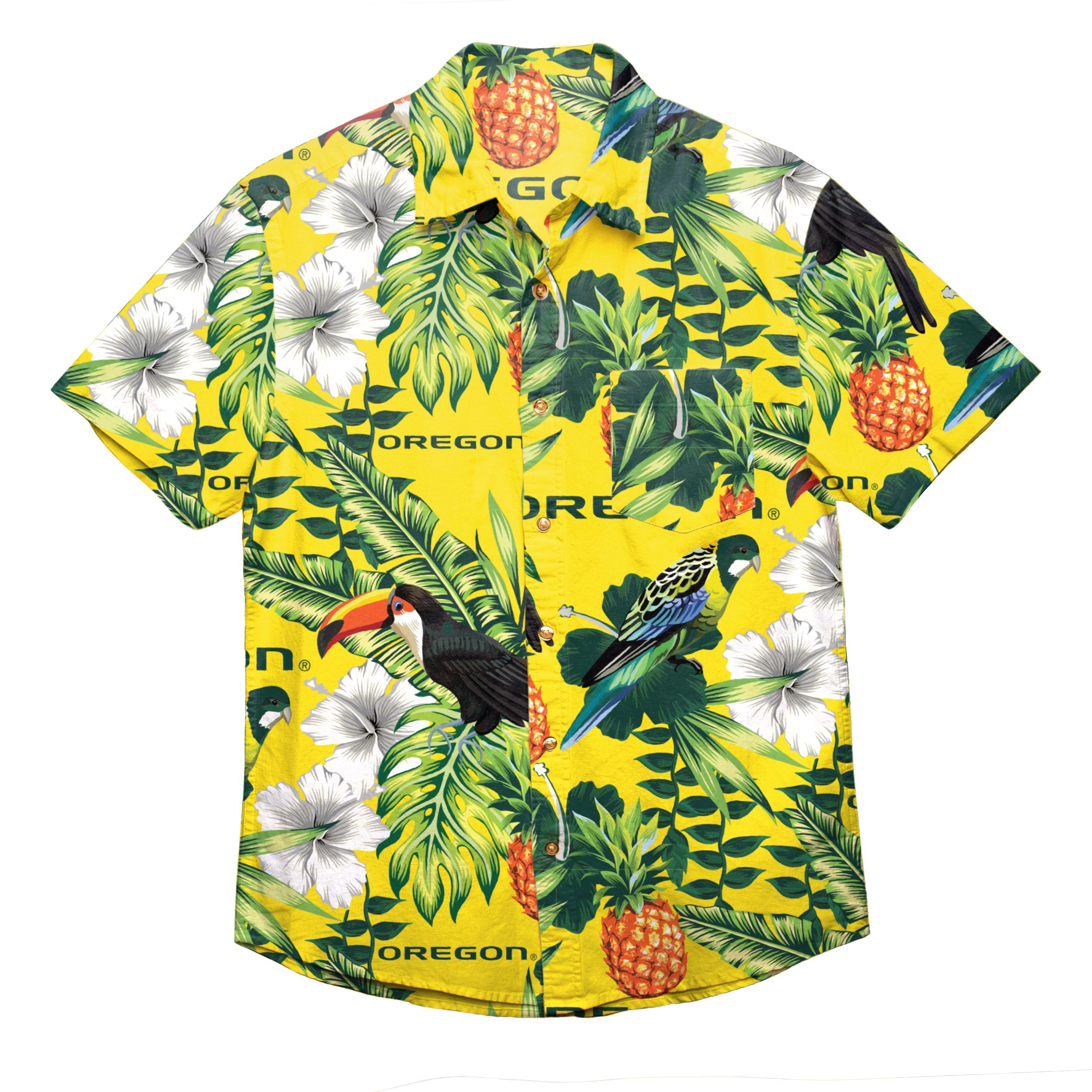 NCAA Oregon Ducks Flower Hawaiian Shirt 3D Shirt, Oregon Ducks