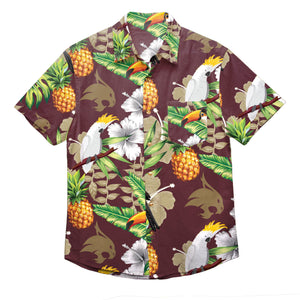 Texas State Bobcats NCAA Mens Floral Button Up Shirt