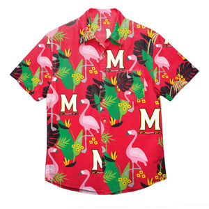 Maryland Terrapins NCAA Mens Floral Button Up Shirt