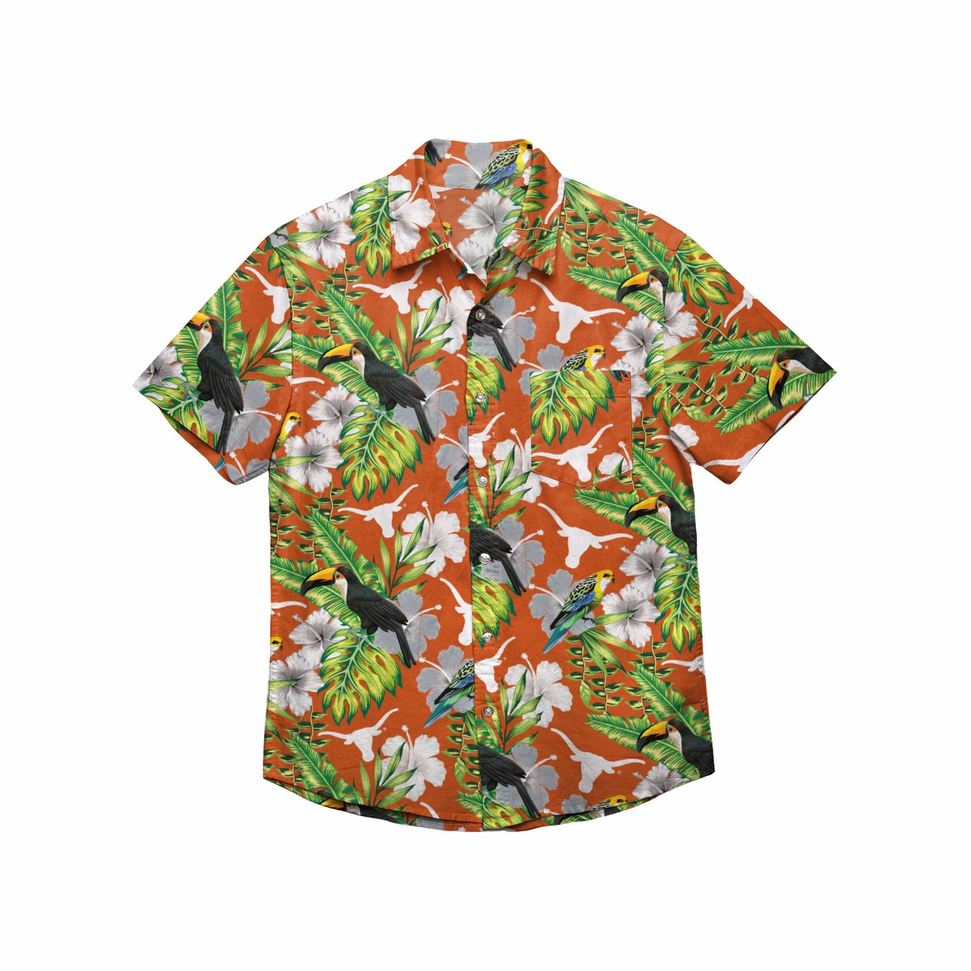 Texas Longhorns NCAA Mens Floral Button Up Shirt