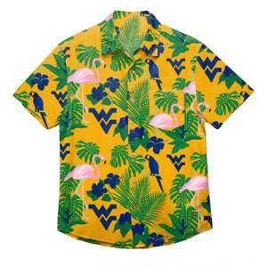 West Virginia Mountaineers NCAA Mens Floral Button Up Shirt