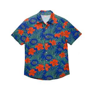 Florida Gators NCAA Mens Hibiscus Button Up Shirt