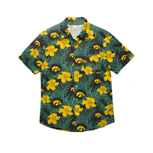 Iowa Hawkeyes NCAA Mens Hibiscus Button Up Shirt