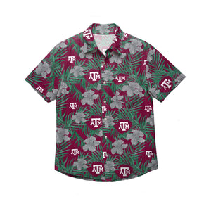 Texas A&M Aggies NCAA Mens Hibiscus Button Up Shirt
