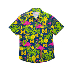 Michigan Wolverines NCAA Mens Highlights Button Up Shirt