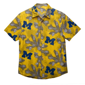 Michigan Wolverines NCAA Mens Pinecone Button Up Shirt