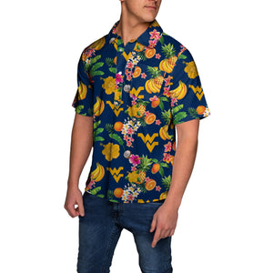 West Virginia Mountaineers NCAA Fruit Flair Mens Short Sleeve Polo Shirt