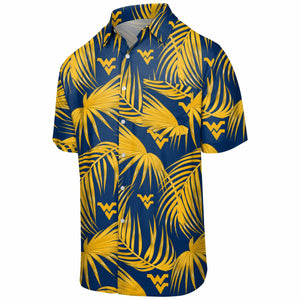 West Virginia Mountaineers NCAA Mens Hawaiian Button Up Shirt