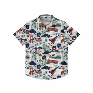 Auburn Tigers NCAA Mens Thematic Stadium Print Button Up Shirt