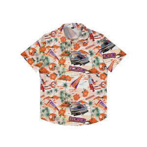 Clemson Tigers NCAA Mens Thematic Stadium Print Button Up Shirt
