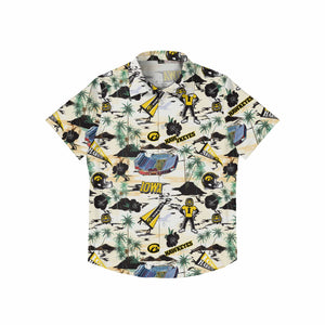 Iowa Hawkeyes NCAA Mens Thematic Stadium Print Button Up Shirt