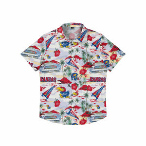 Kansas Jayhawks NCAA Mens Thematic Stadium Print Button Up Shirt