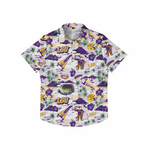 LSU Tigers NCAA Mens Thematic Stadium Print Button Up Shirt