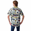 Michigan Wolverines NCAA Mens Thematic Stadium Print Button Up Shirt