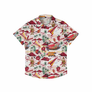 USC Trojans NCAA Mens Thematic Stadium Print Button Up Shirt