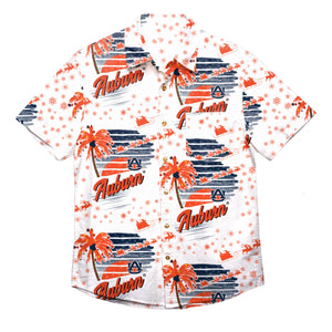 Auburn Tigers NCAA Mens Winter Tropical Button Up Shirt